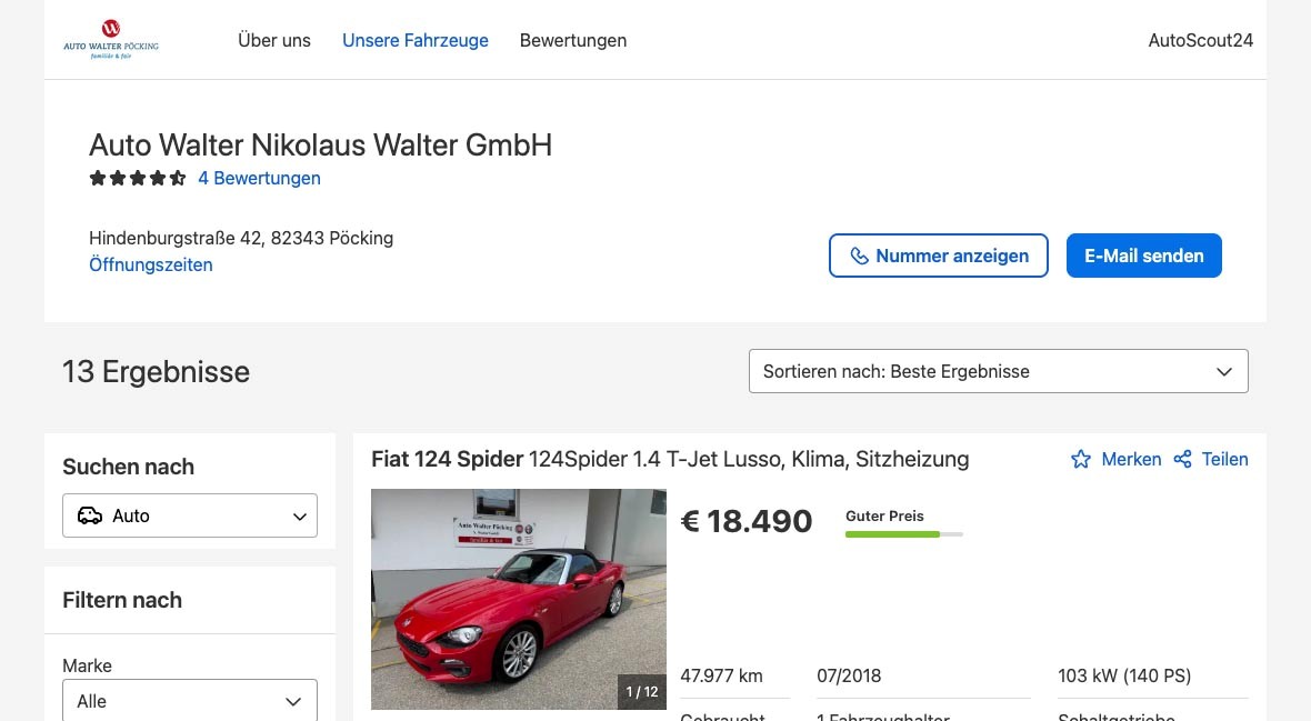 Unsere Fahrzeuge bei AutoScout24